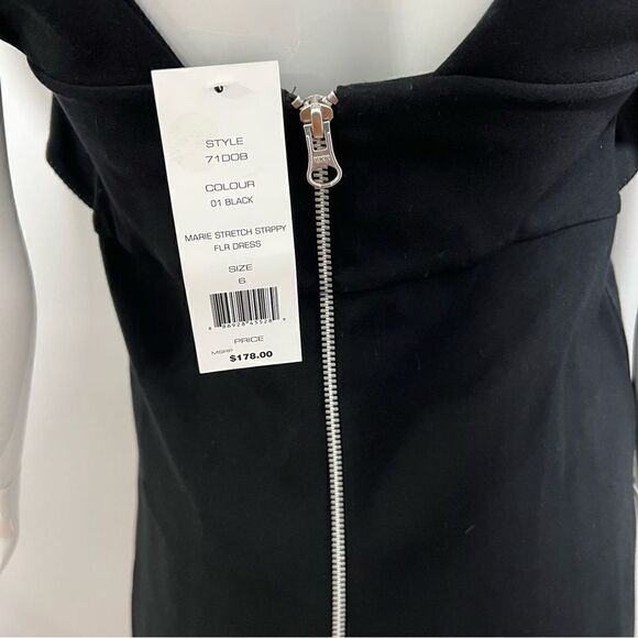 NWT French Connection Marie Square Neck Little Black Dress -- 6 - Picture 8 of 13